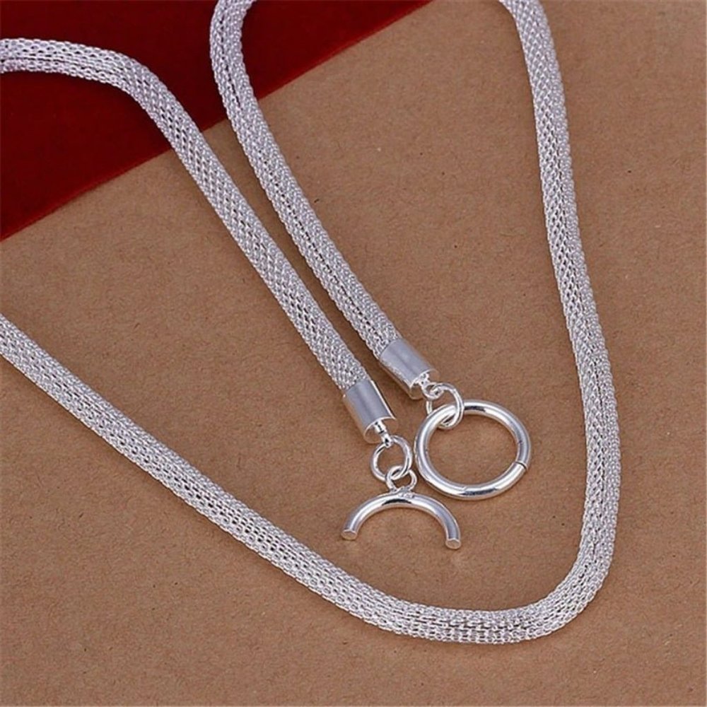 Elegant Sterling Silver 18" Mesh Chain
